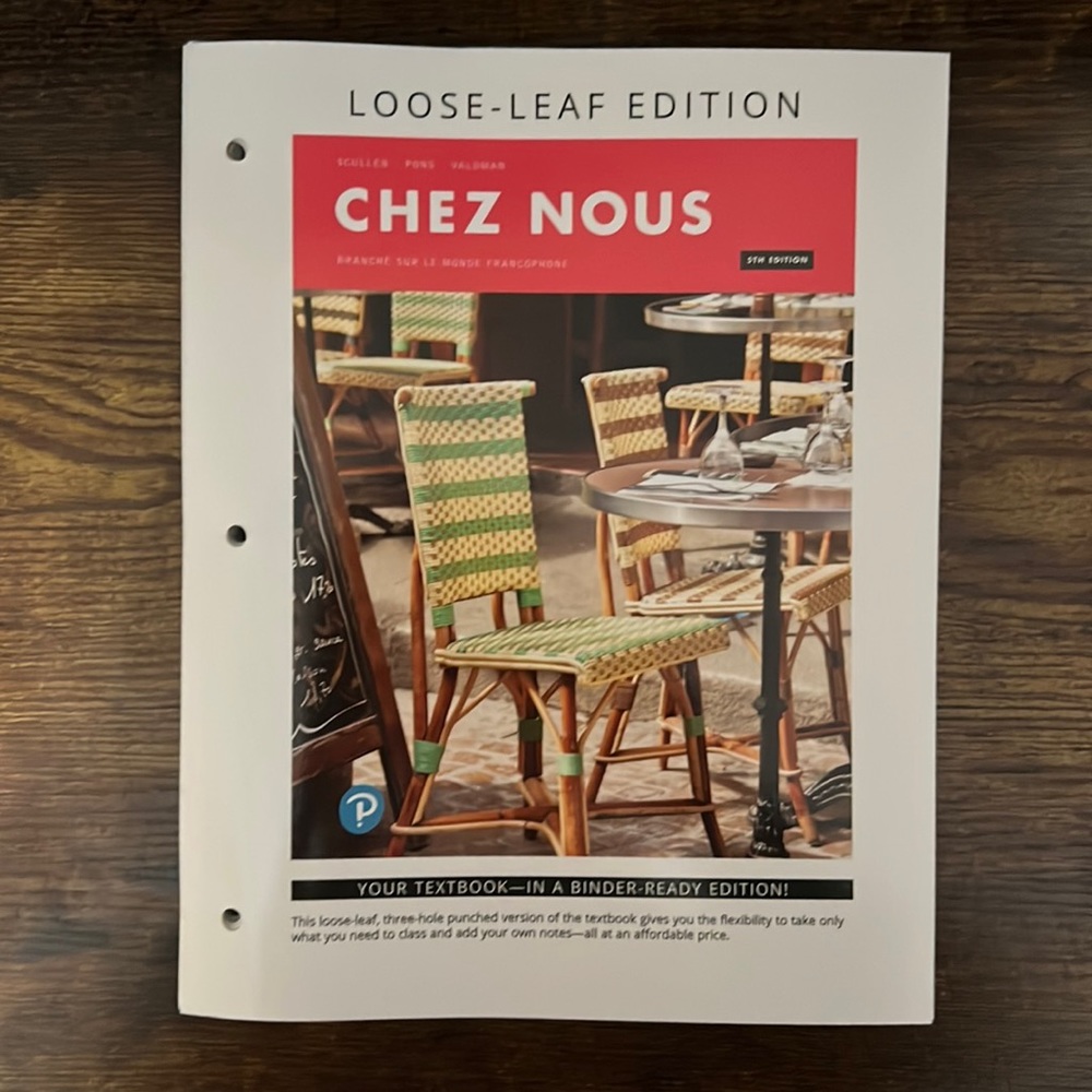 NWOT Chez Nous Loose Leaf 5th Edition French Textbook